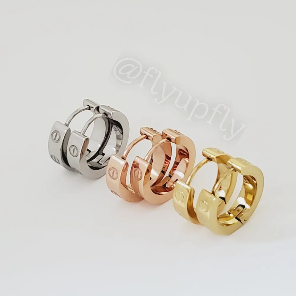 Screw Earings Hoops 18k Gold Filled